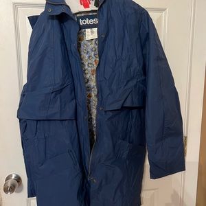Navy blue rain jacket
